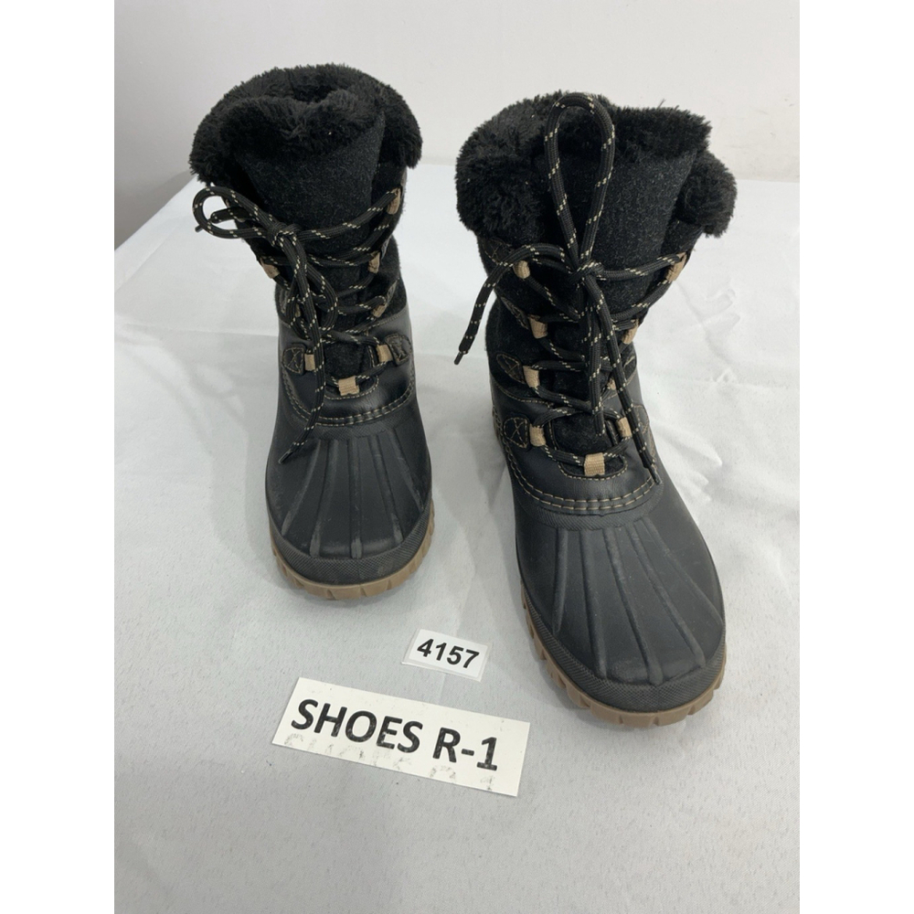 Womans Storm By Cougar Cozy-d Snow Boots 10 Lined Lace Up Black